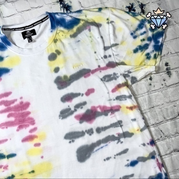 MENS THREADBARE TIE DYE SHORT SET WITH TEE SIZE LARGE TEE SIZE MEDIUM SHORTS - Picture 5 of 16